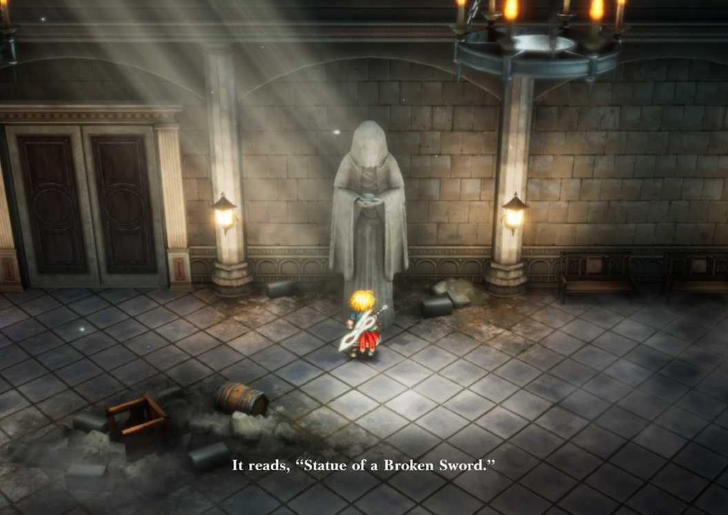The broken sword statue in Final Fantasy Resonance