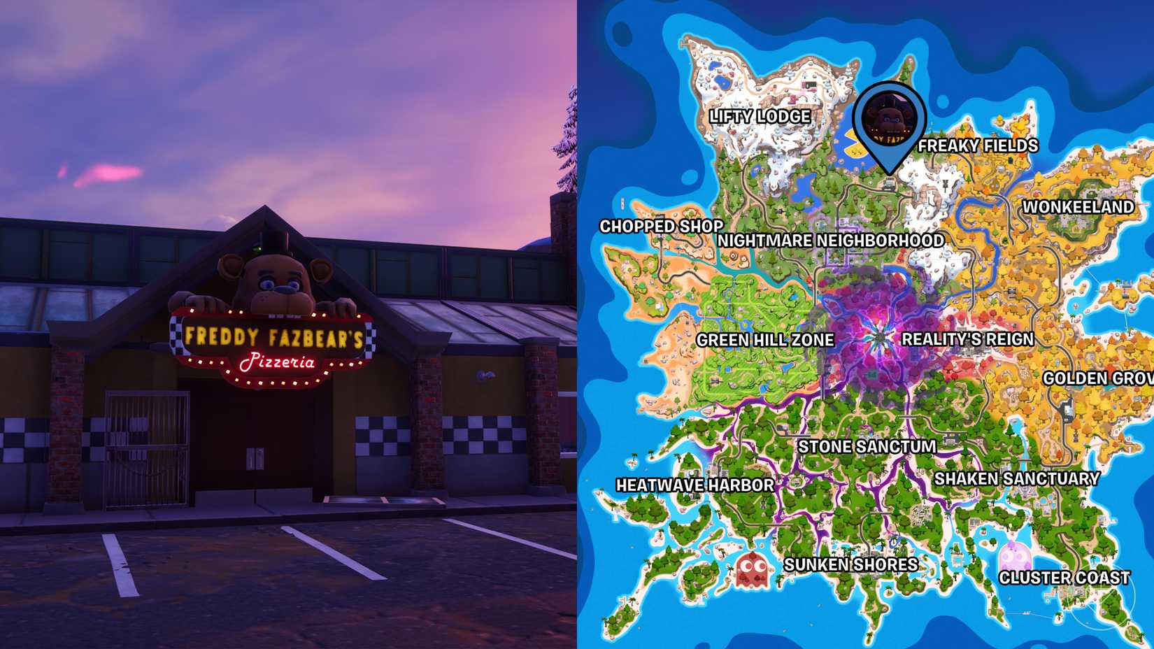 Freddy Fazbear's Pizzeria location in Fortnite Chapter 7 Season 4