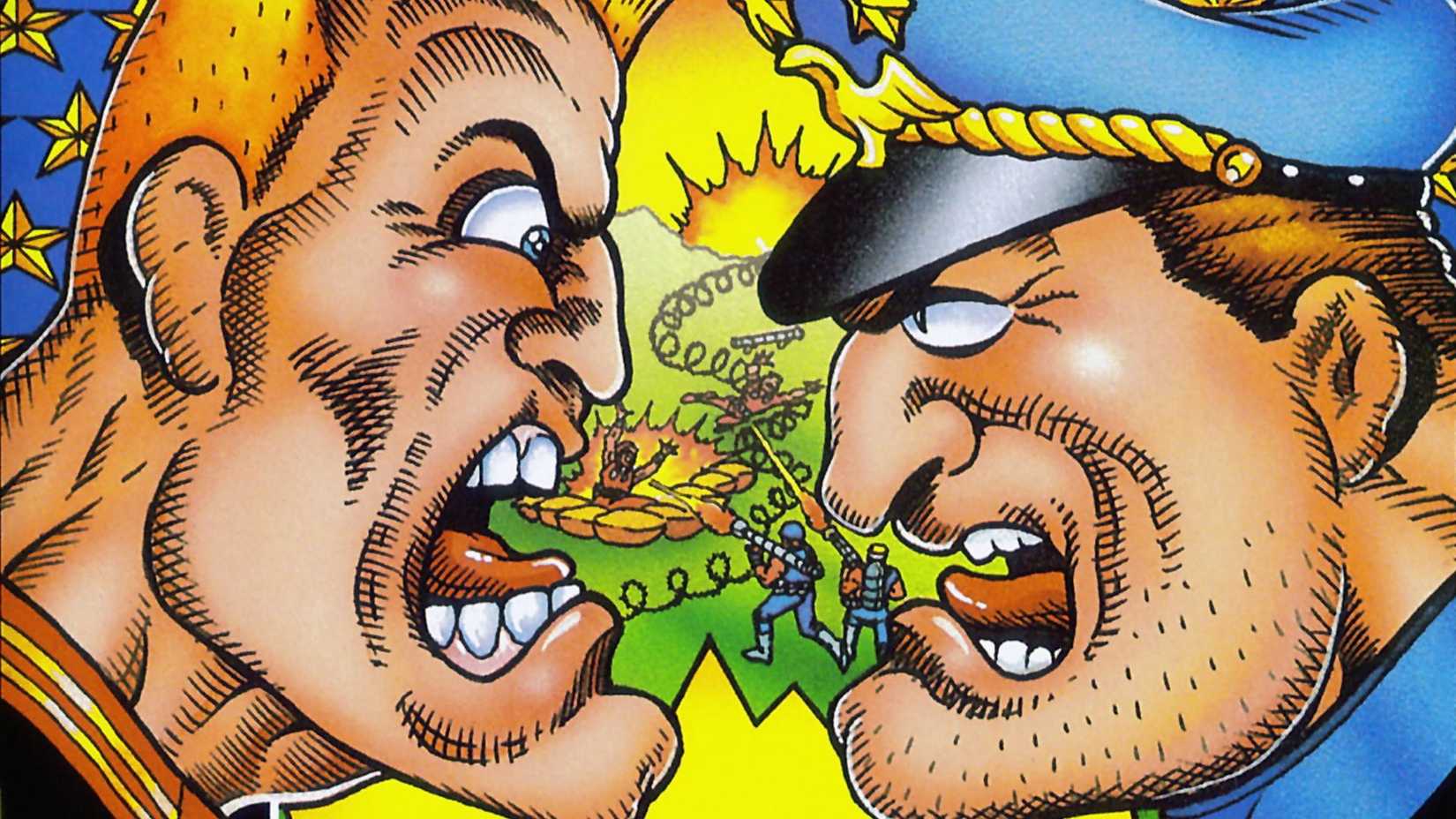 General Chaos cropped cover art shows two cartoon generals nearly nose-to-nose, snarling at each other