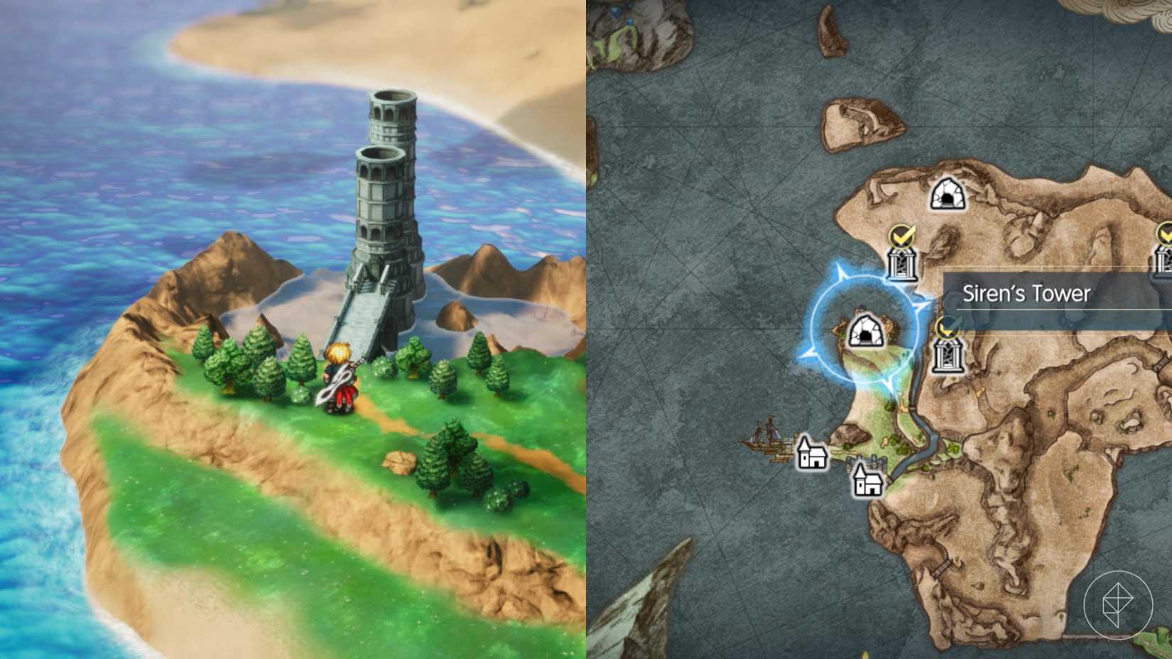 Rain stands outside of Siren's Tower in Final Fantasy Resonance