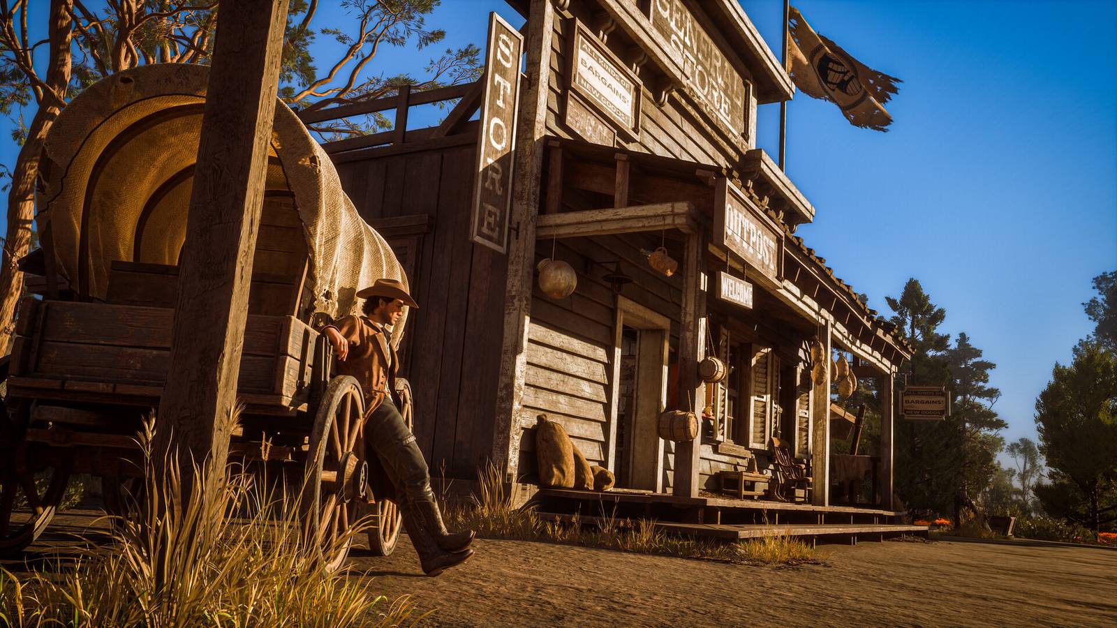 A player hangs out outside a ranch in The Legend of California