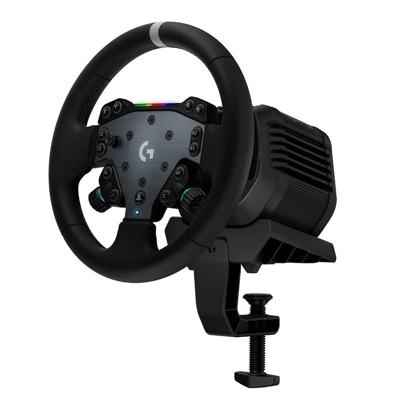 A Logitech G RS50 sits on a white background.