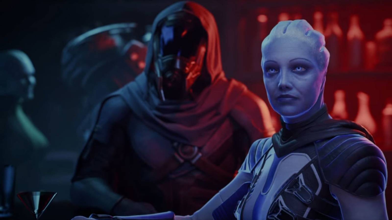 A male Quarian in the leaked Mass Effect Universe trailer.