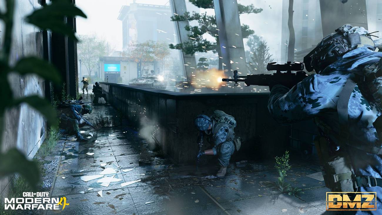 Modern Warfare 4’s New DMZ Mode Is Full of Broken Promises 12 A trio of players in DMZ shooting back at enemies in Modern Warfare 4.