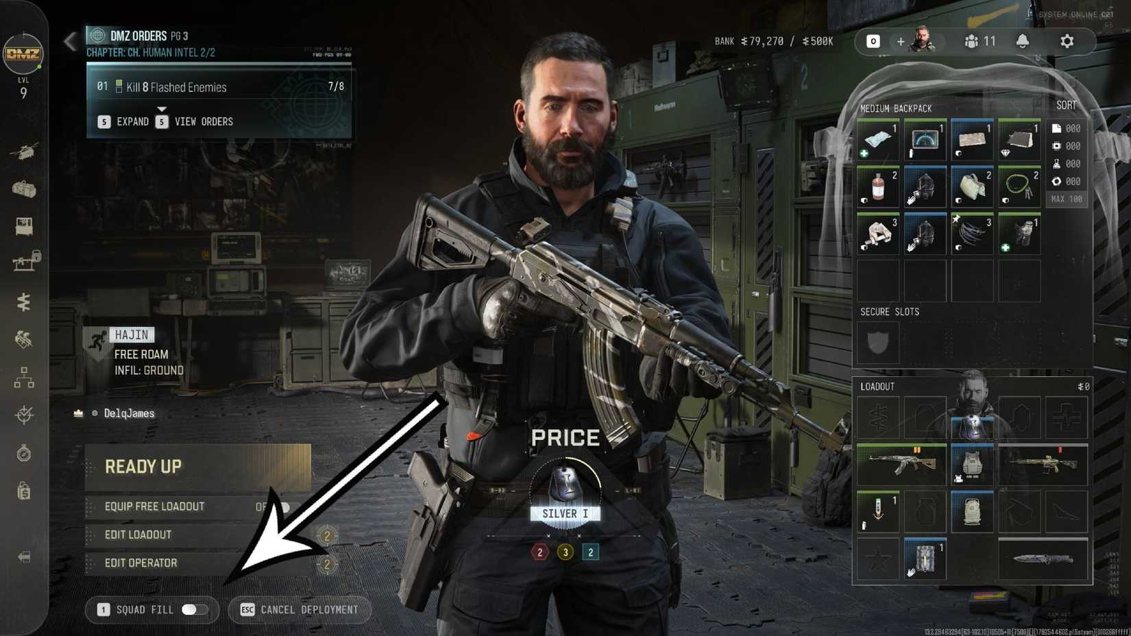 The deployment screen in DMZ in Modern Warfare 4.