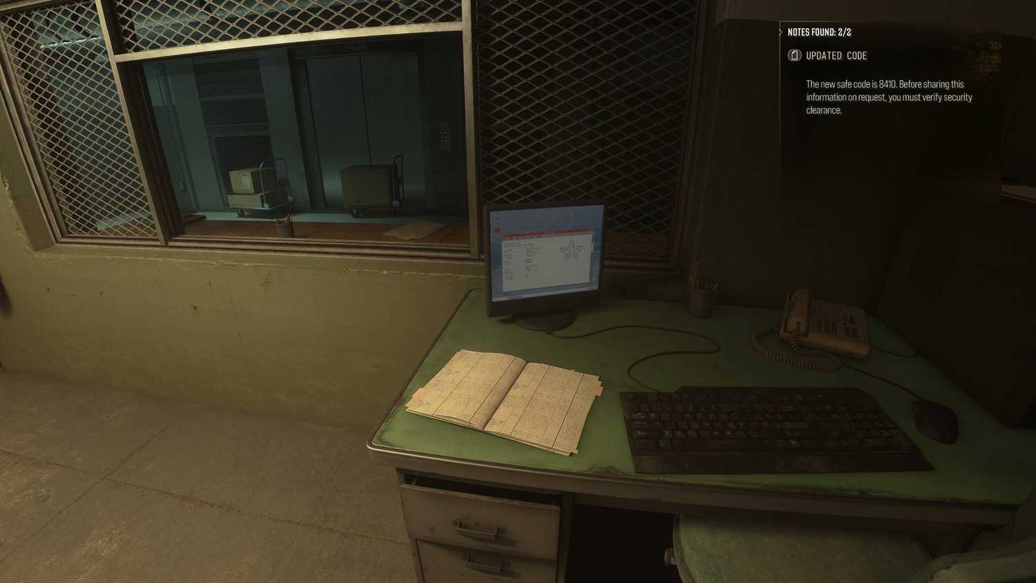 The note showing the safe code during the Escape mission in Modern Warfare 4.
