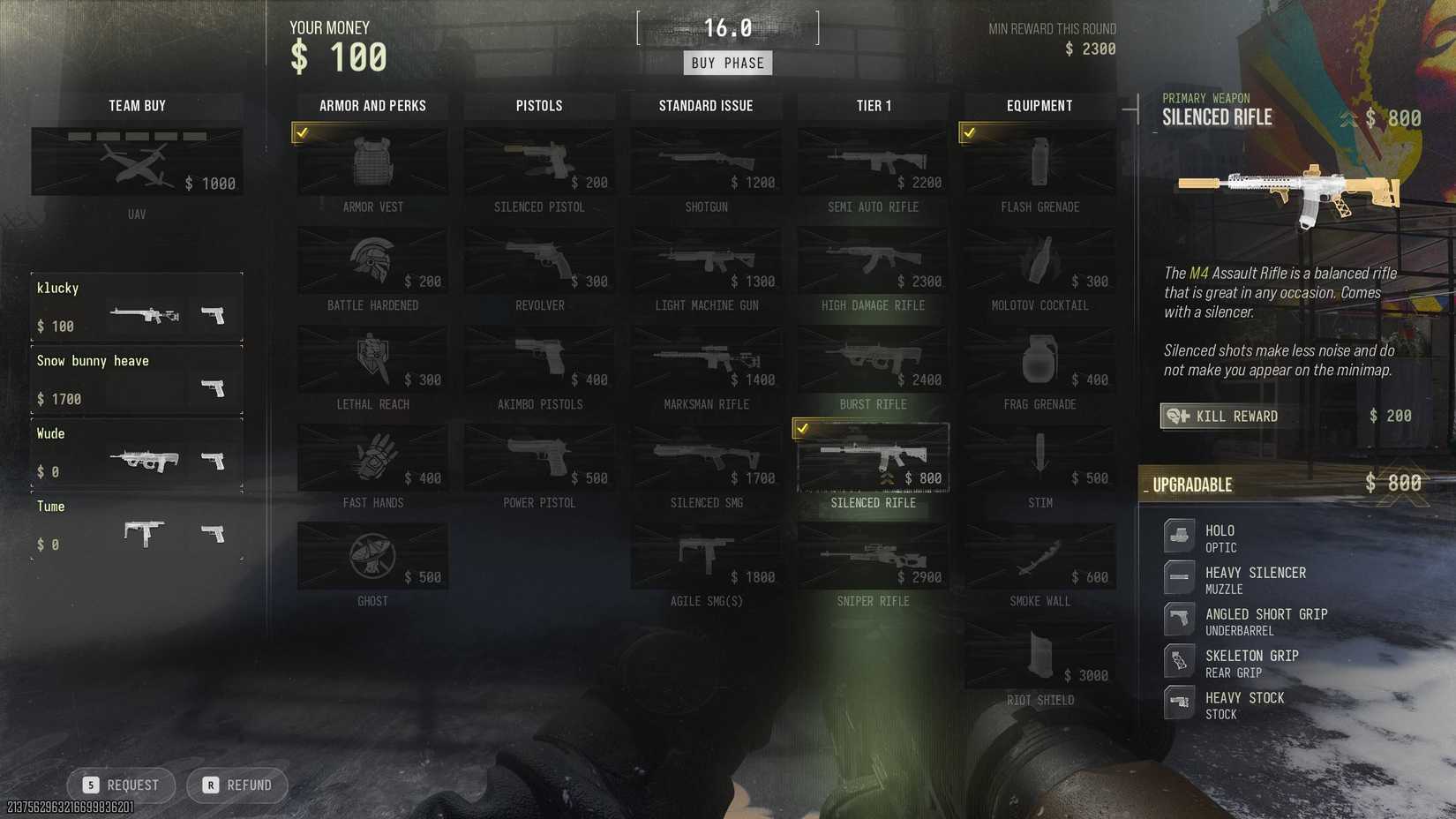 The buy screen in Collateral in MW4.