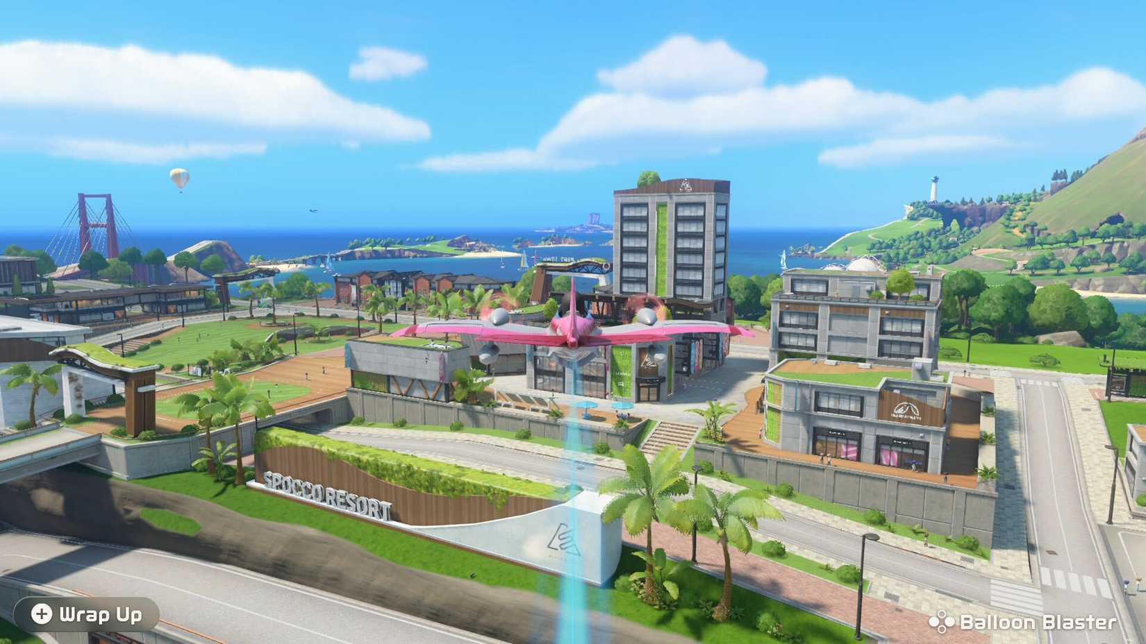 A plane flies over Wuhu Island in Nintendo Switch Sports Resort.