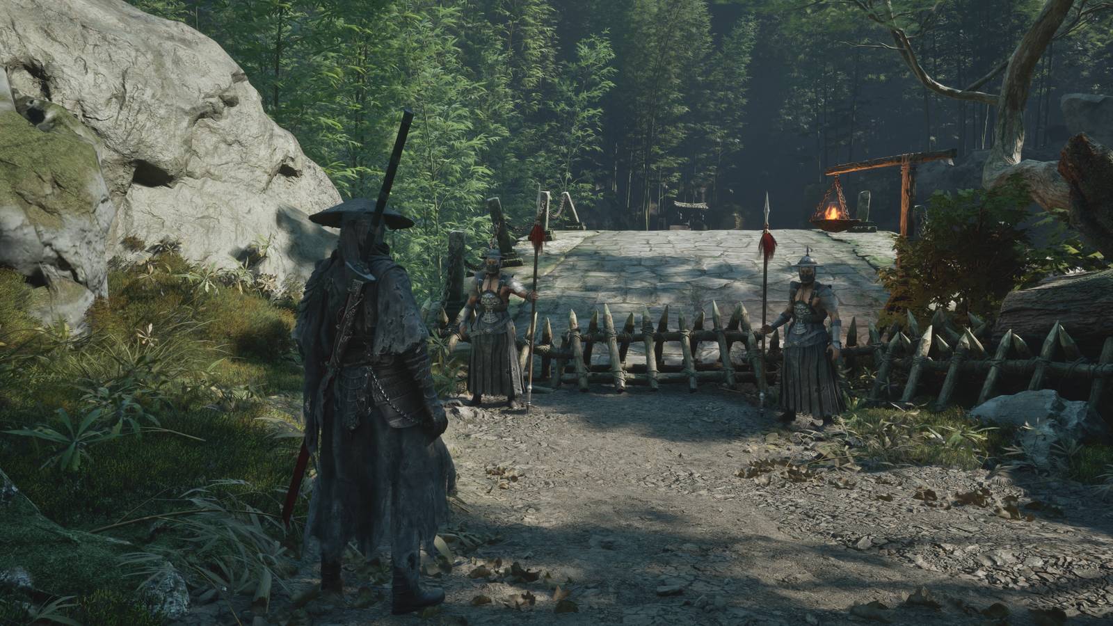 A road block at the Outpost in Phantom Blade Zero.