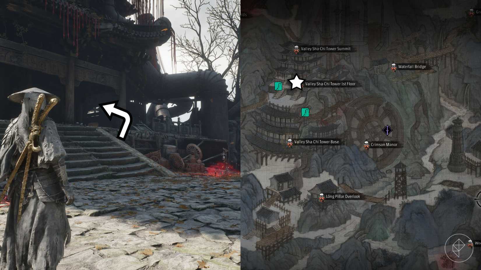 A Phantom Blade Zero montage showing where you must be to reach the optional boss Hua, Deadly Betrothed