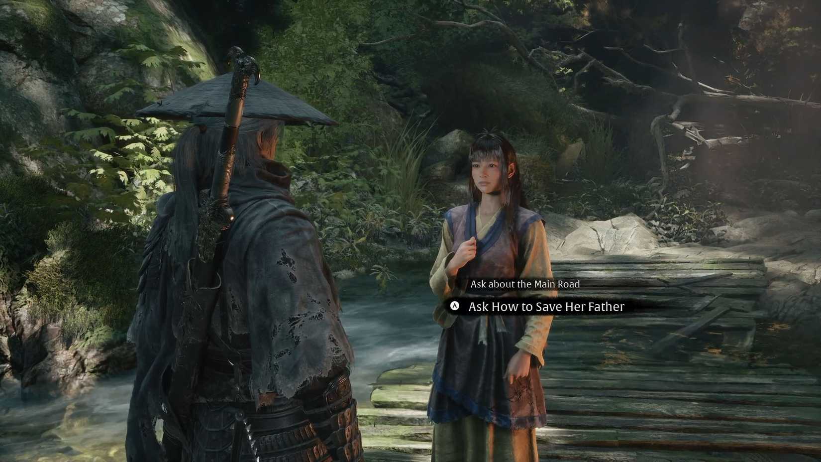 A Phantom Blade Zero screenshot showing Soul talking to Yu'er