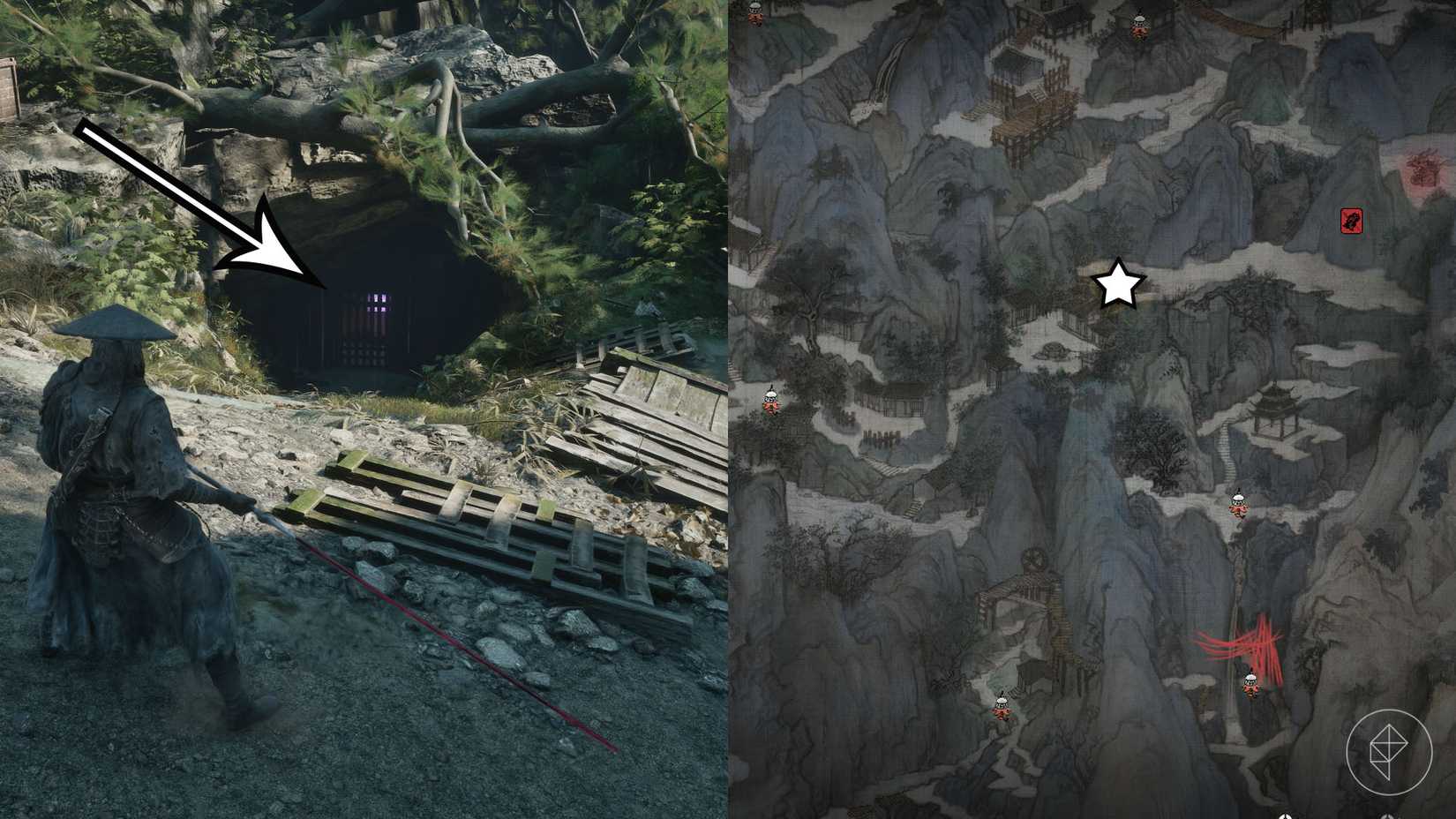 Where to find the Outpost cell key in Phantom Blade Zero 10 A Phantom Blade Zero montage showing where players find the locked cell in the Outpost Courtyard