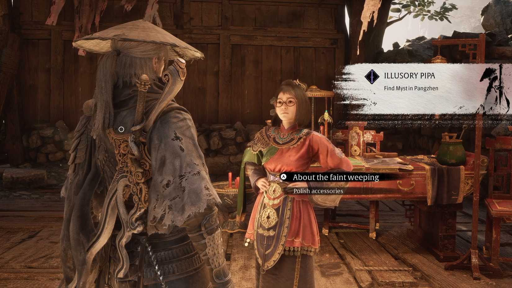 'Whence the Weeping' quest walkthrough in Phantom Blade Zero 14 A Phantom Blade Zero screenshot showing Soul talking to Jewel