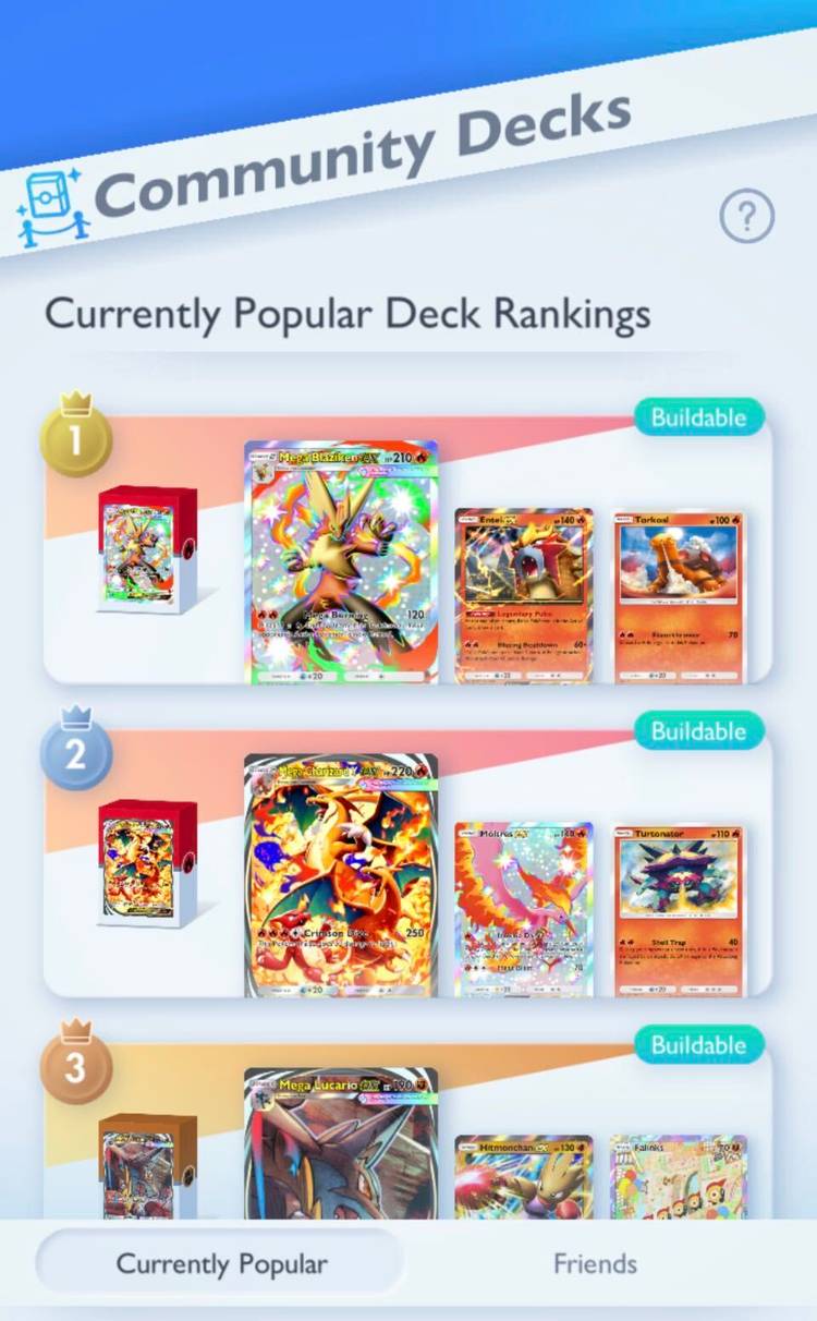 A Community Deck tab appears in Pokemon Trading Card Game Pocket.