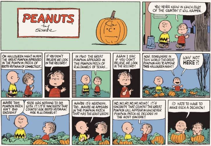 The Best 'Peanuts' Great Pumpkin Comic Strip Came Out 2 Years Before the Famous TV Special
