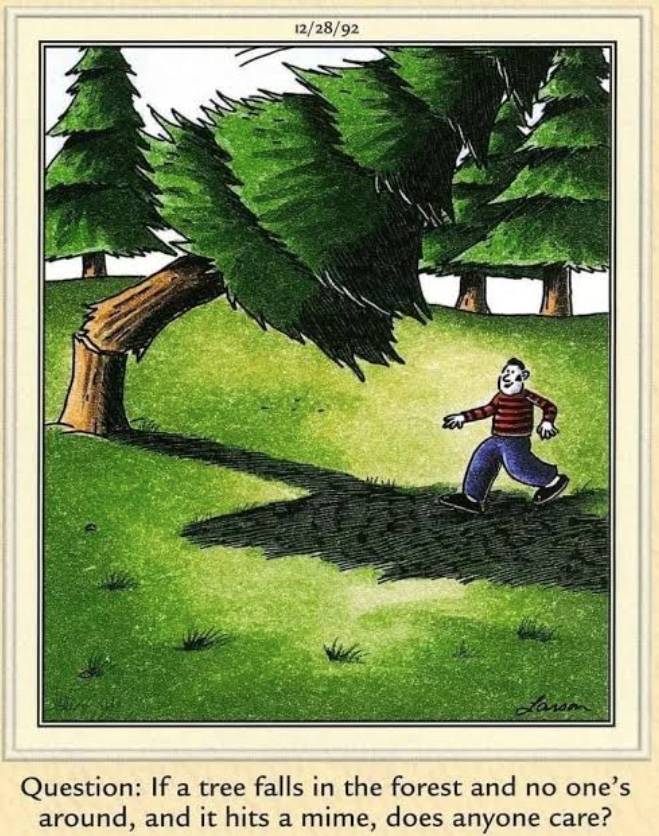 The Far Side mime tree