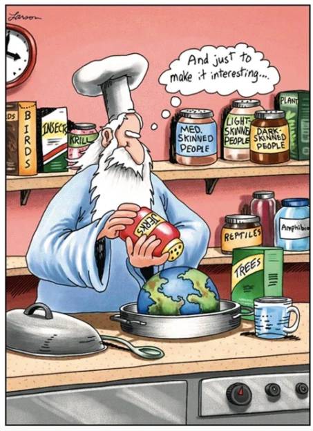 The Far Side God jerks