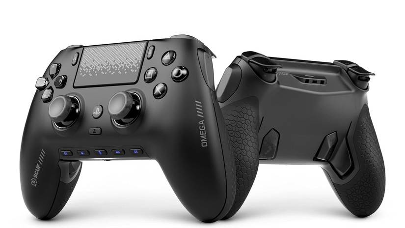 A Scuf Omega controller sits against a white background.