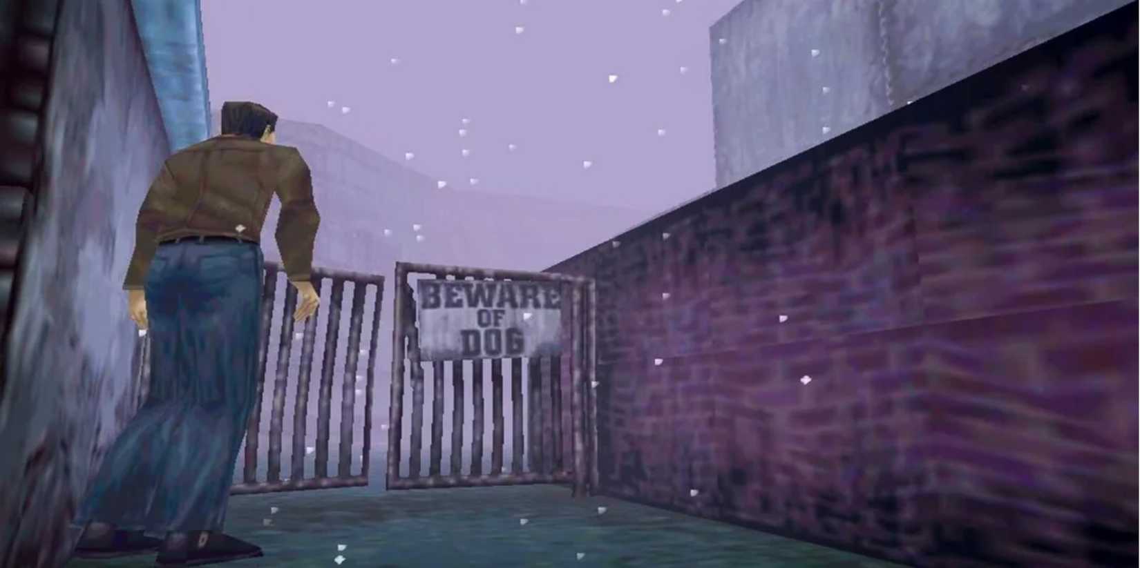 A "beware of dog" sign in the original Silent Hill