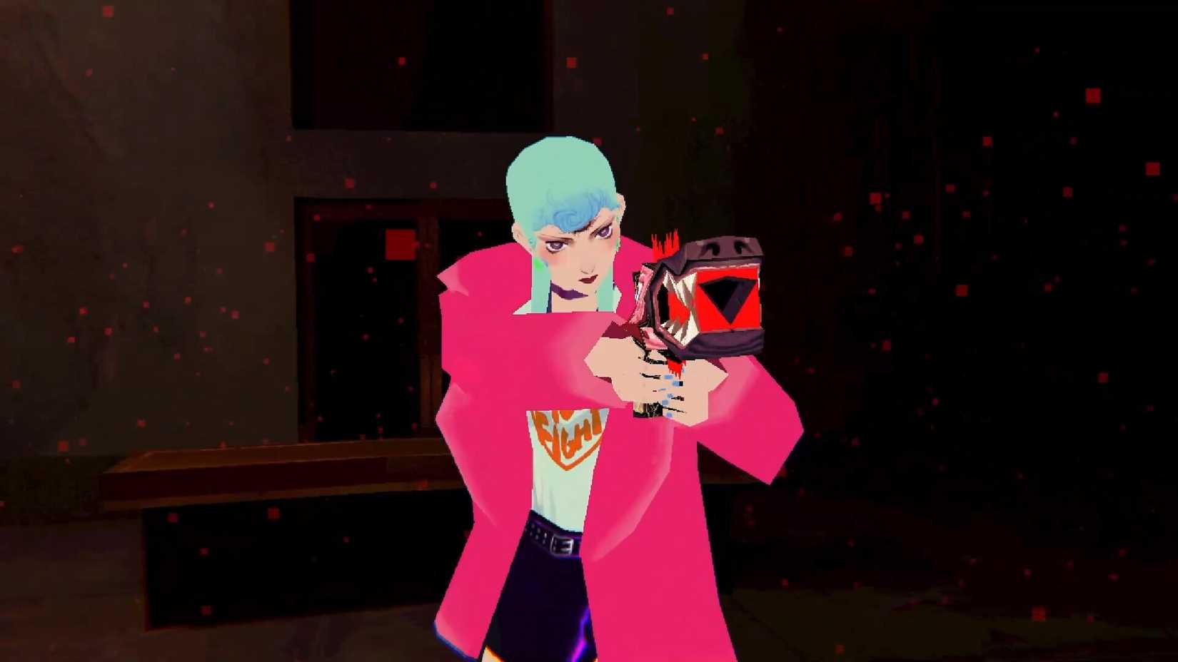 michelle holding gun
