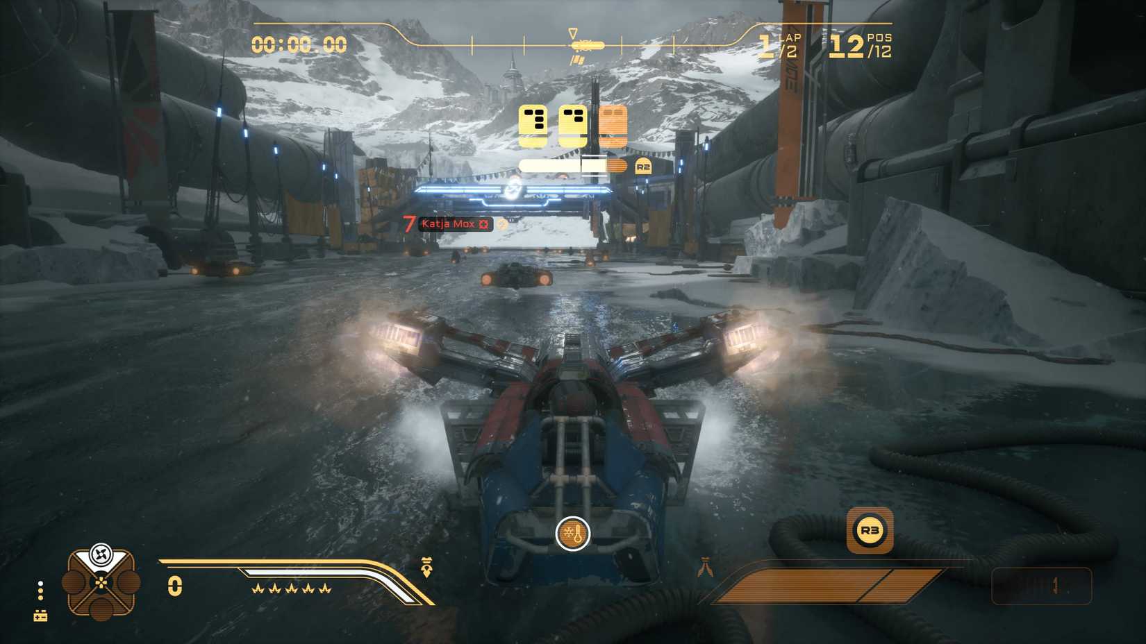 The player in Star Wars: Galactic Racer during the starting sequence.