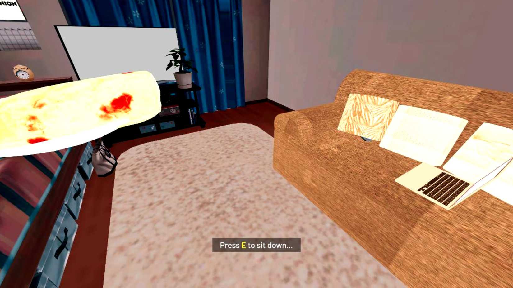A person holdds a burrito in The Onion Voting Simulator 3D.