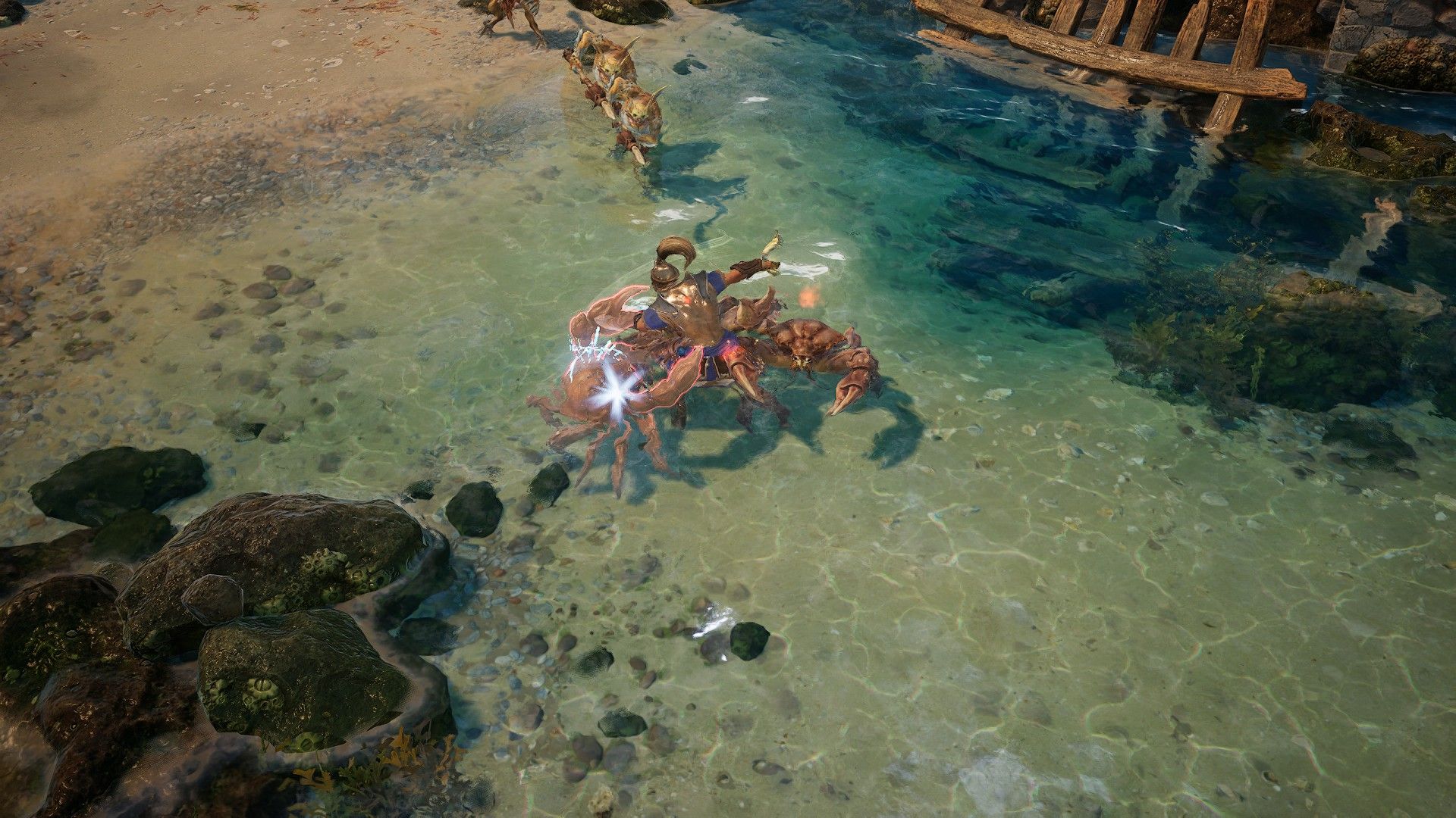 Titan Quest 2 Fighting enemies in shore