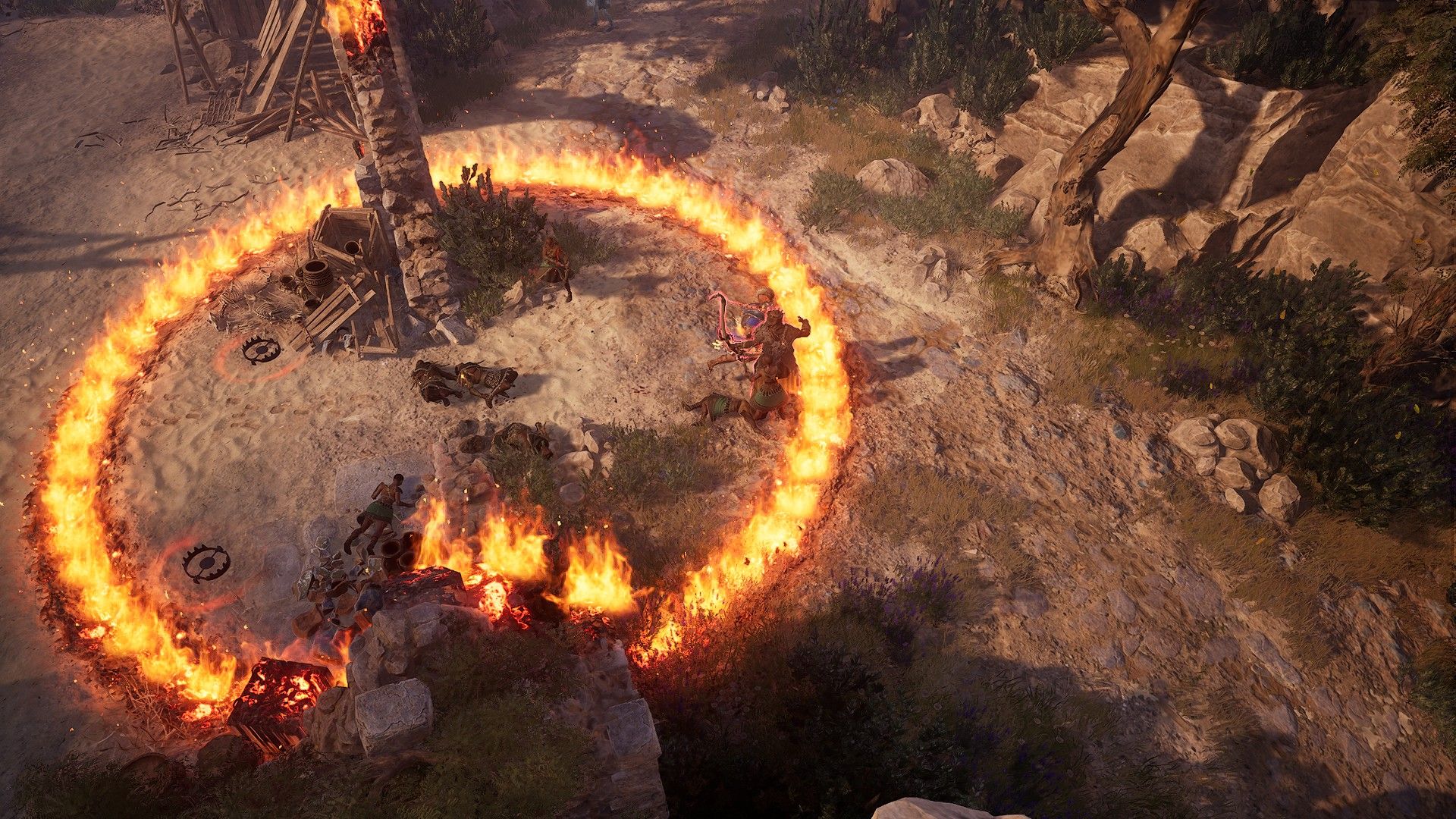 titan Quest 2 Images Enemies using Fire Trap