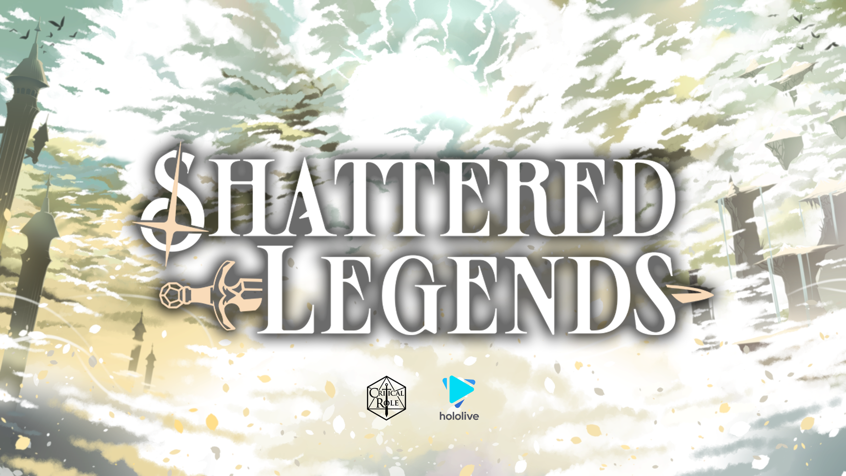 title card and logo for Shattered Legends, a new show by Critical Role and Hololive