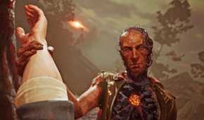 The player is grabbed by a mutated person in Valor Mortis.