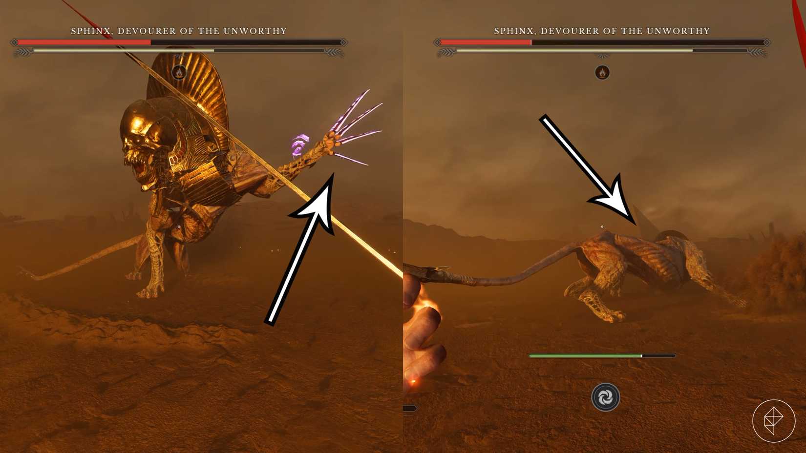 The Sphinx's claw attacks in Valor Mortis.
