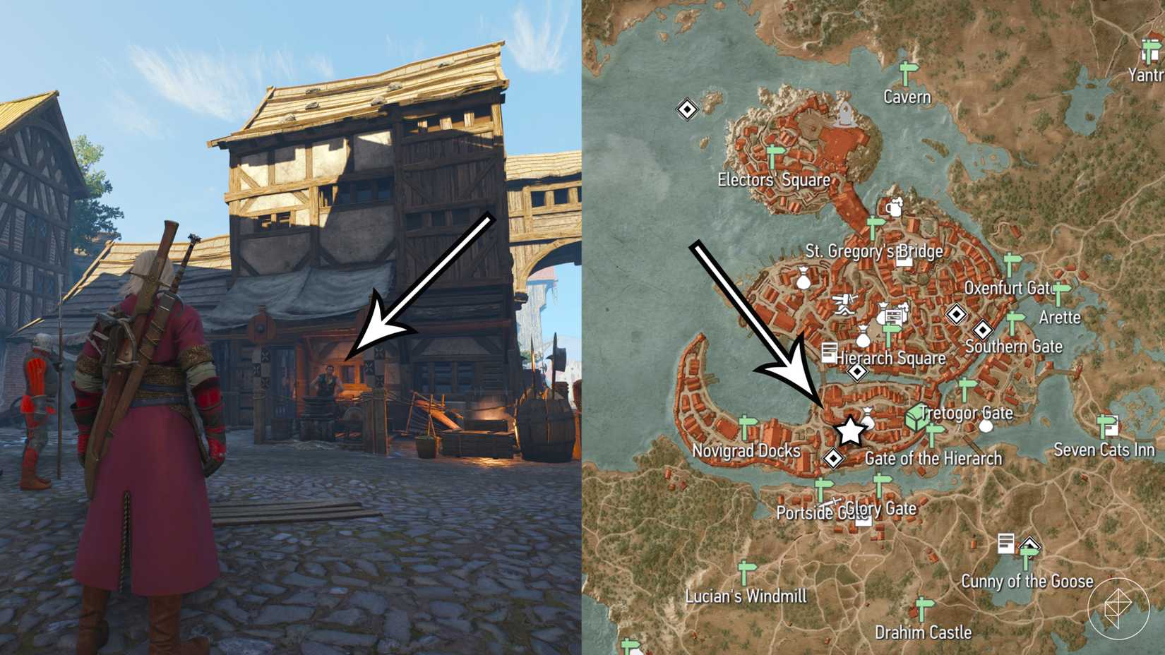 The master blacksmith who can transmog weapons in The Witcher 3: Wild Hunt.