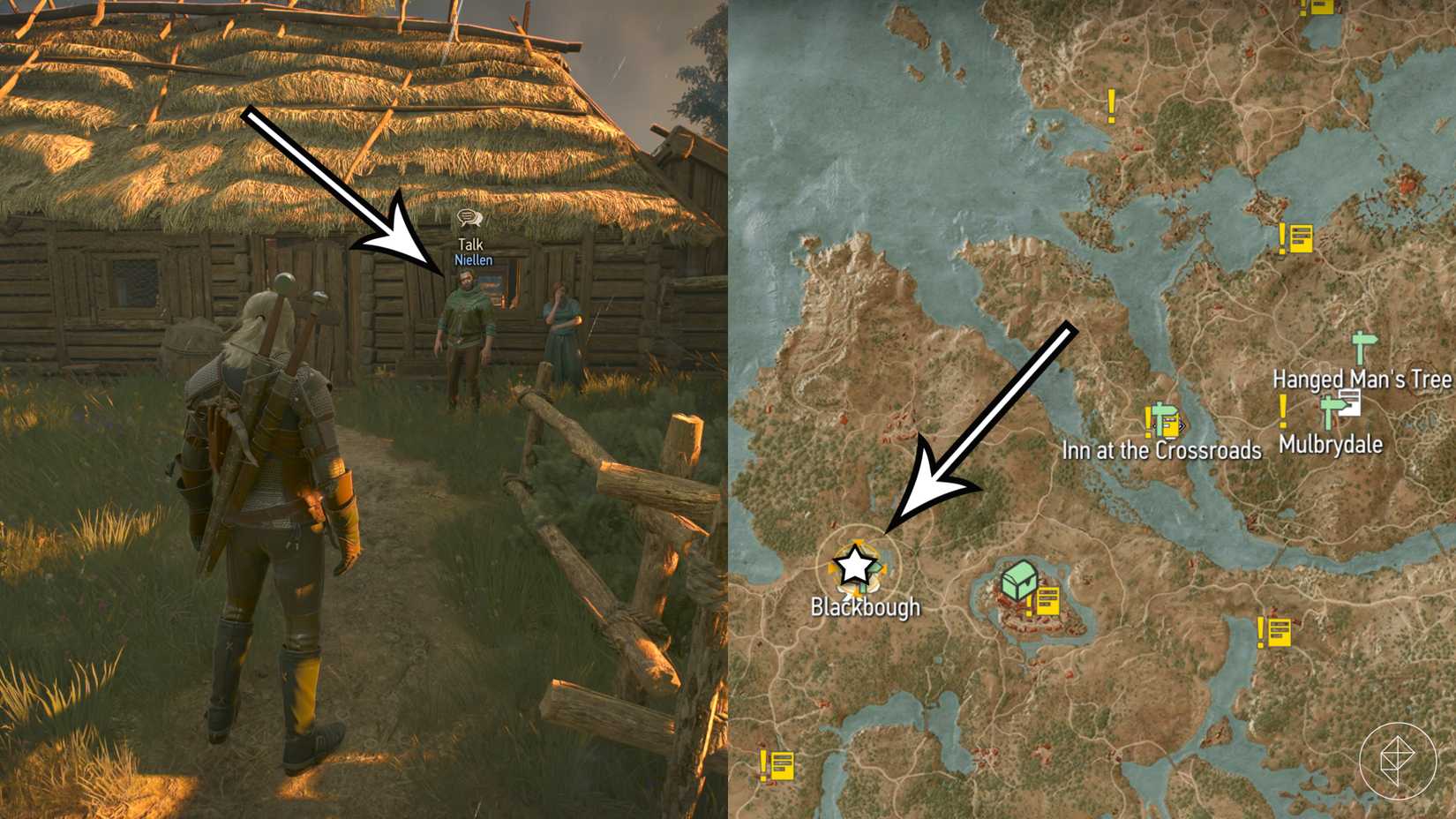The starting location of the "Wild at Heart" quest in The Witcher 3: Wild Hunt.