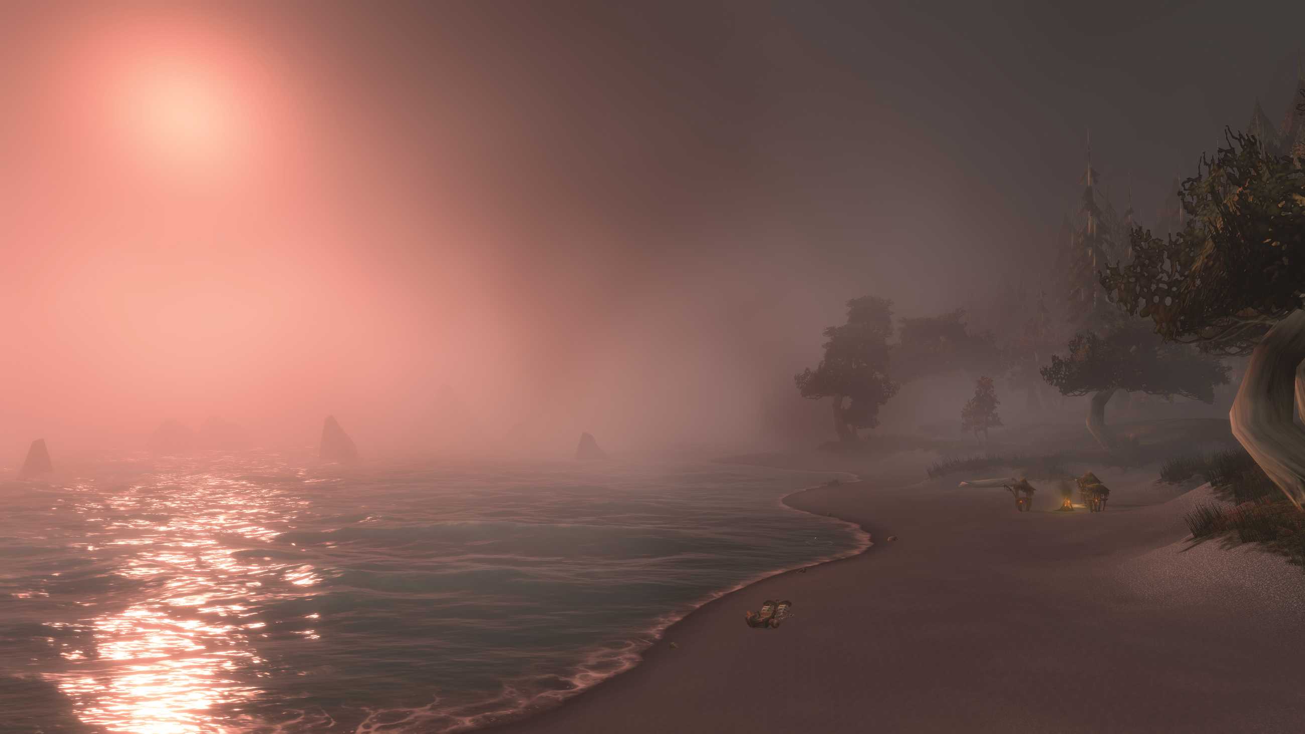 A very foggy Darkshore coastline