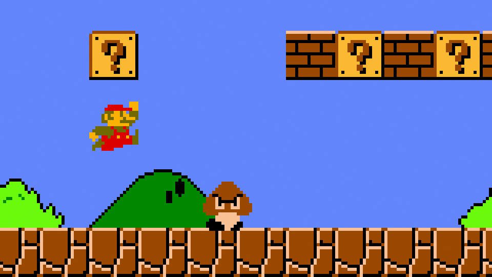 the first level of Super Mario Bros.