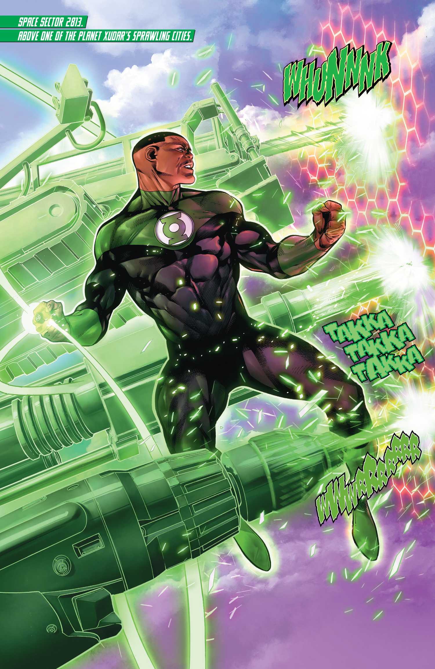 Green Lantern John Stewart in Hal Jordan and the Green Lantern Corps #9, DC Comics (2016).