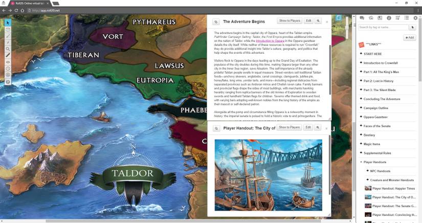 Pathfinder on your tablet and in your browser, complete with dice and a GM
