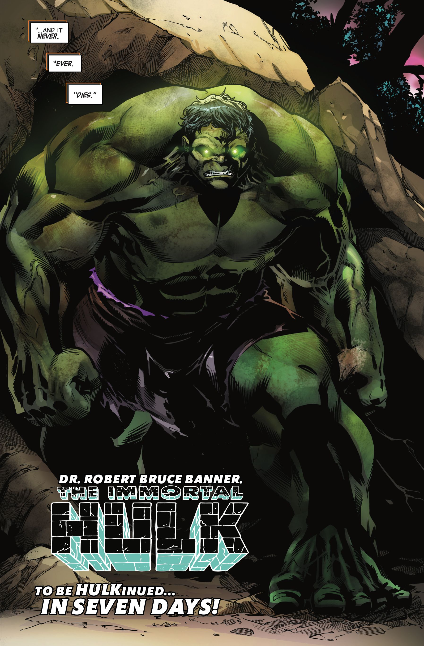 Hulk Rebirth Immortal Hulk #1 brings the Hulk back to Marvel Comics