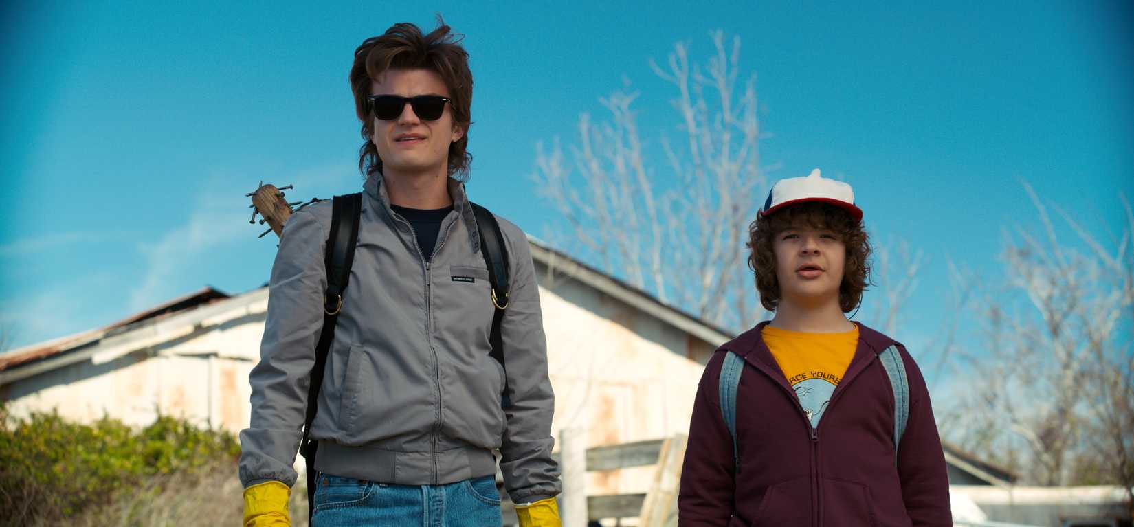 Joe Keery and Gaten Matarazzo in Stranger Things 2.