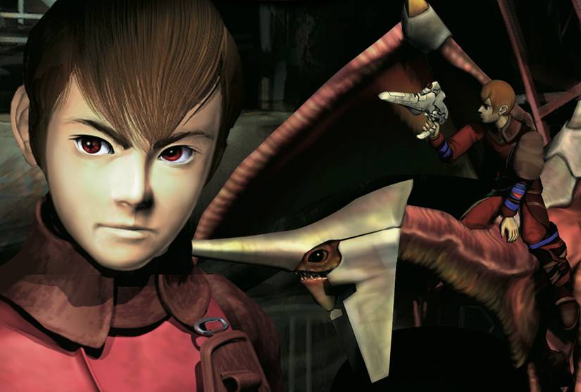 Panzer Dragoon Saga renders of Edge and Edge on his dragon.