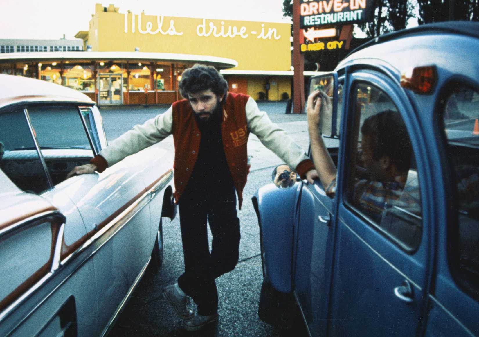 george lucas on the set of american graffiti