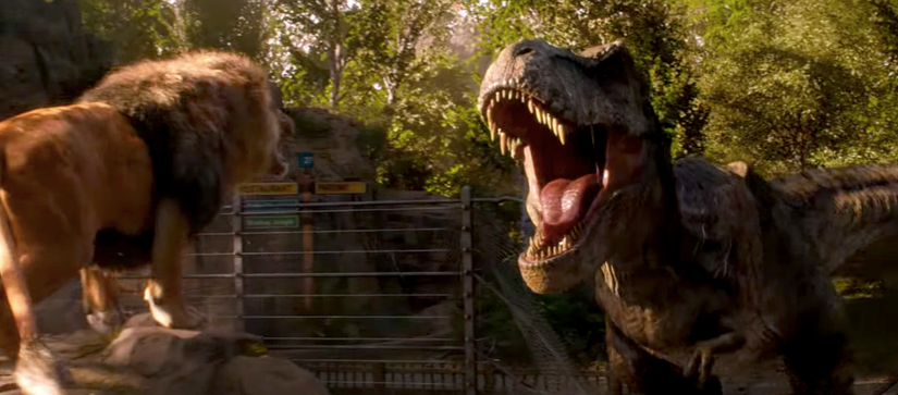 jurassic world fallen kingdom ending t rex lion