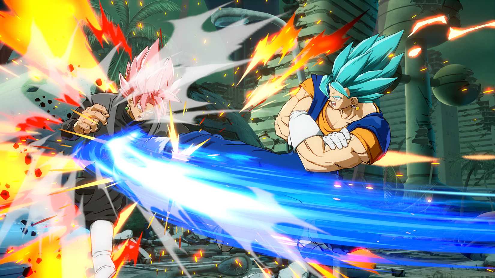 Dragon Ball FighterZ - SSGSS Vegito kicking Goku Black