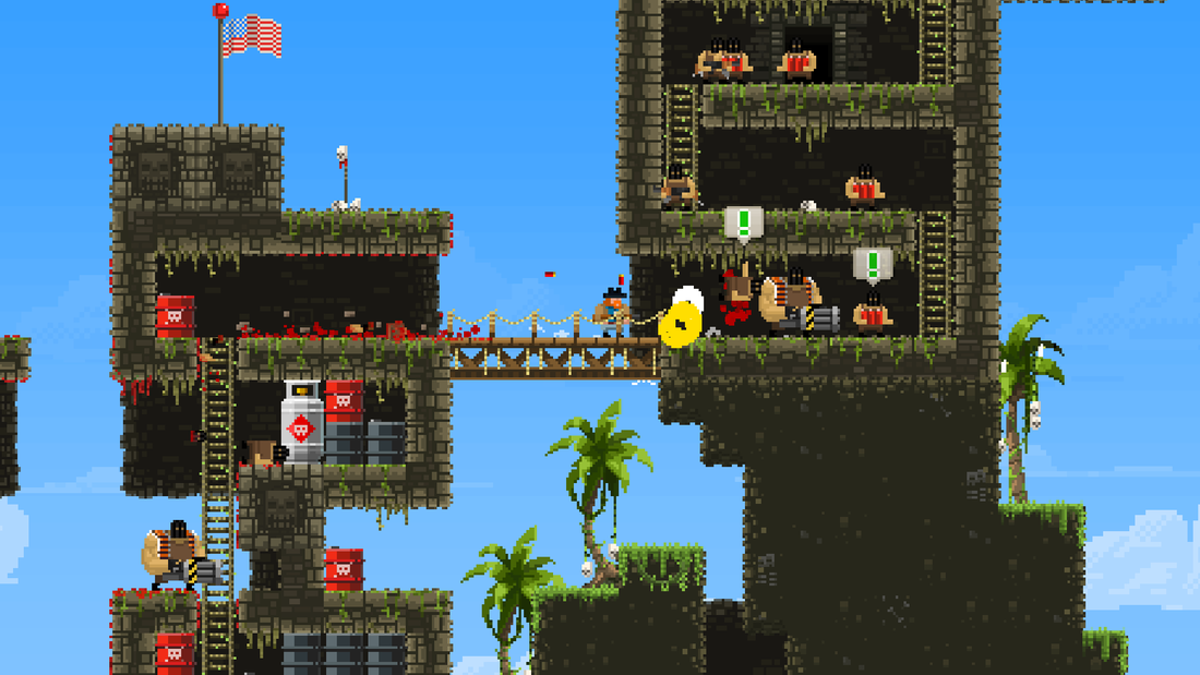 Broforce gameplay trailer is an explosion of pixelated 80s action and ...