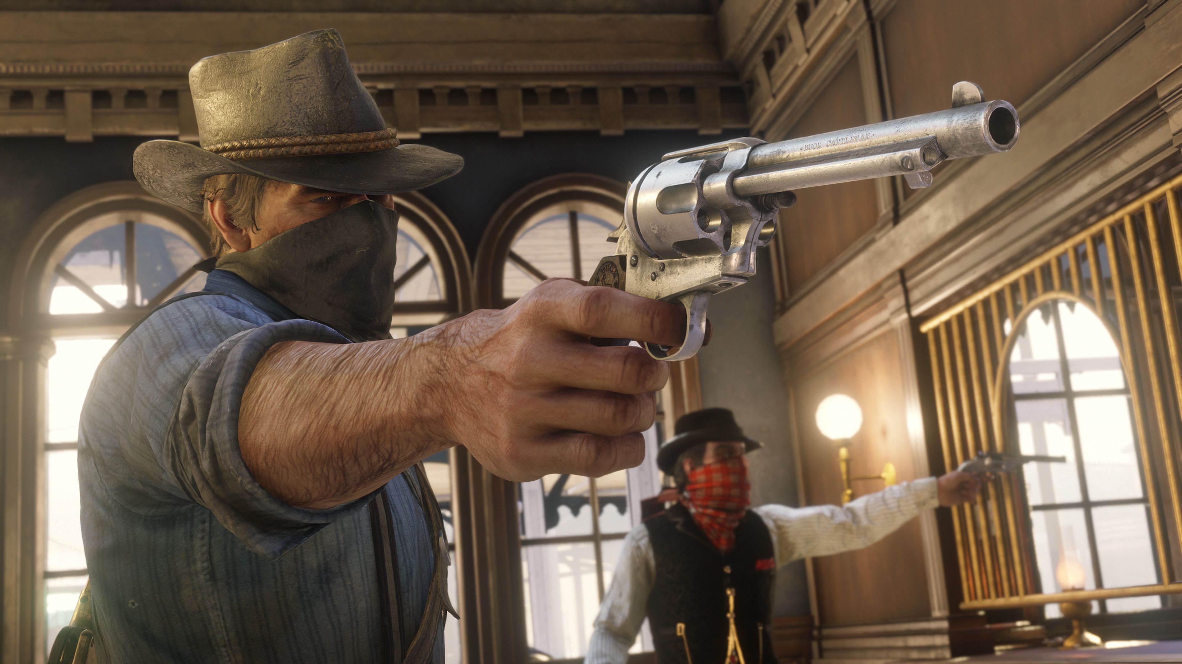 Red Dead Redemption 2 - Arthur and Dutch robbing a bank