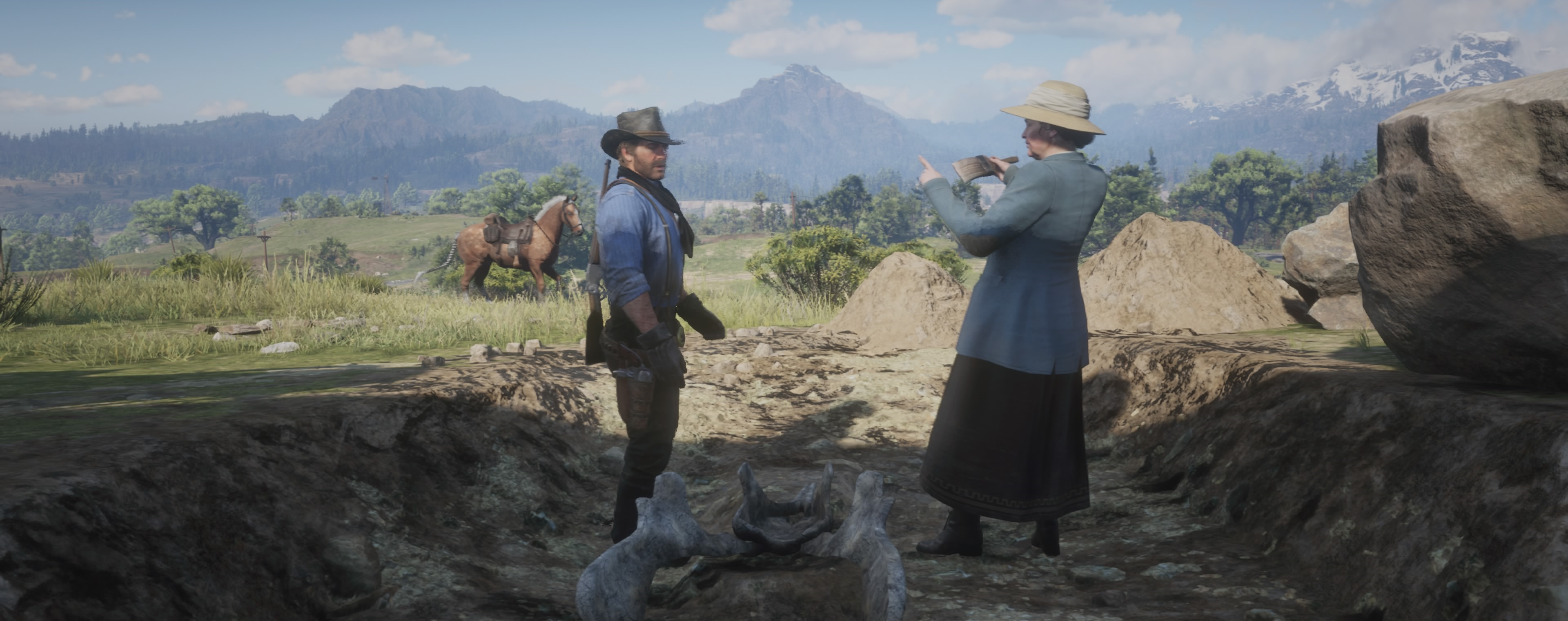 Red Dead Redemption 2 - Arthur and archaeologist