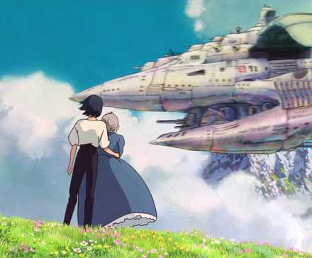 Howl’s Moving Castle: Sophie and Markel see an airship