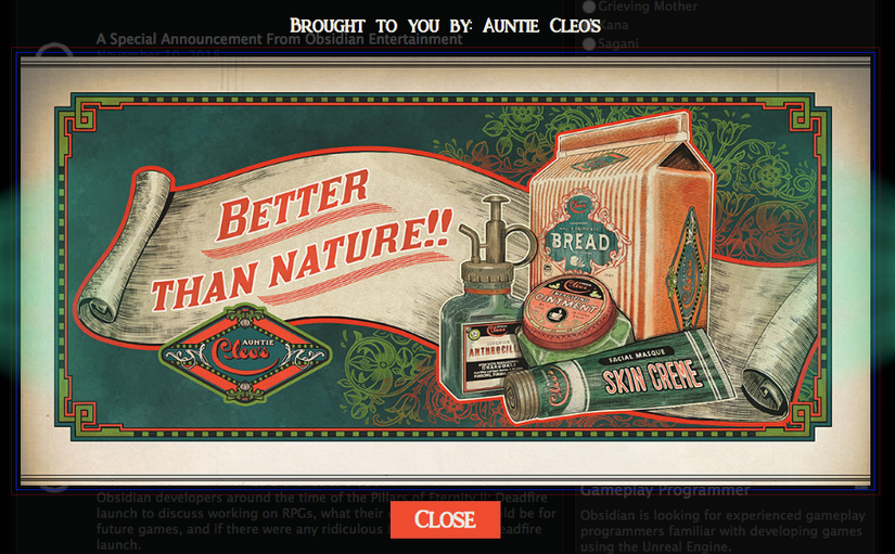 The Outer Worlds - Auntie Cleo’s ad