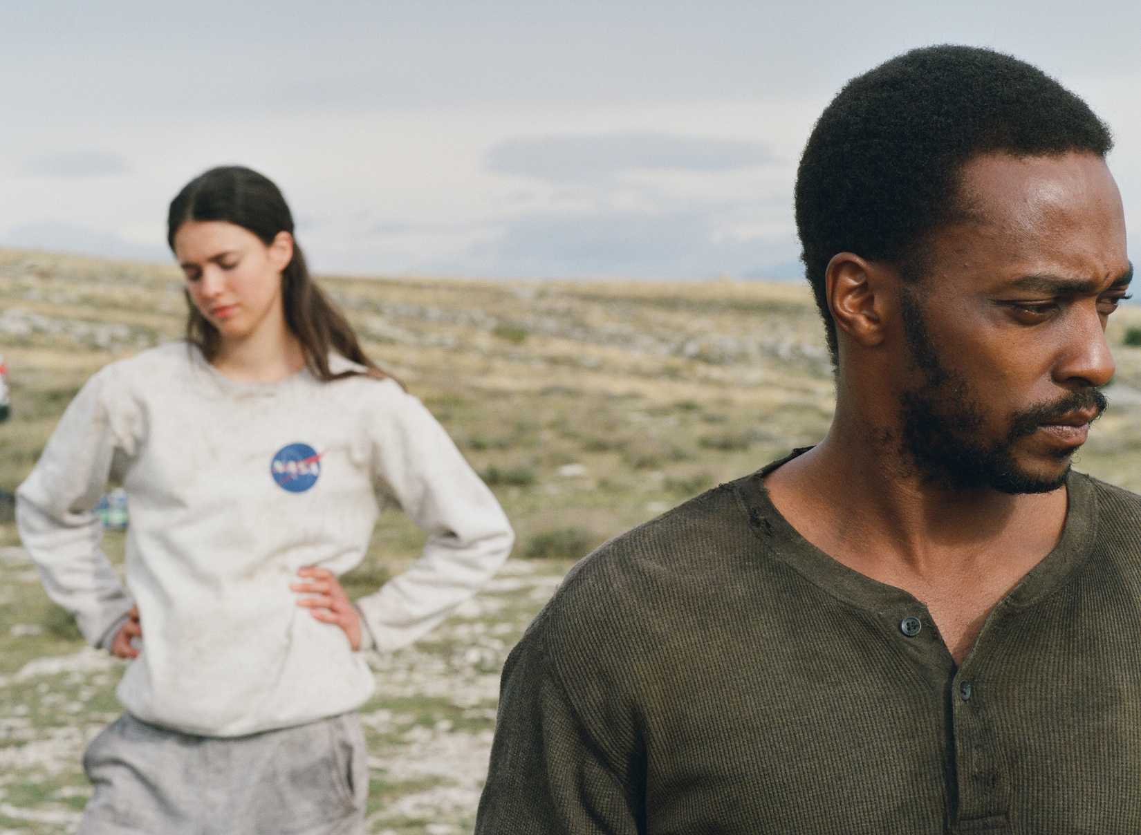 Margaret Qualley and Anthony Mackie in Netflix’s Io