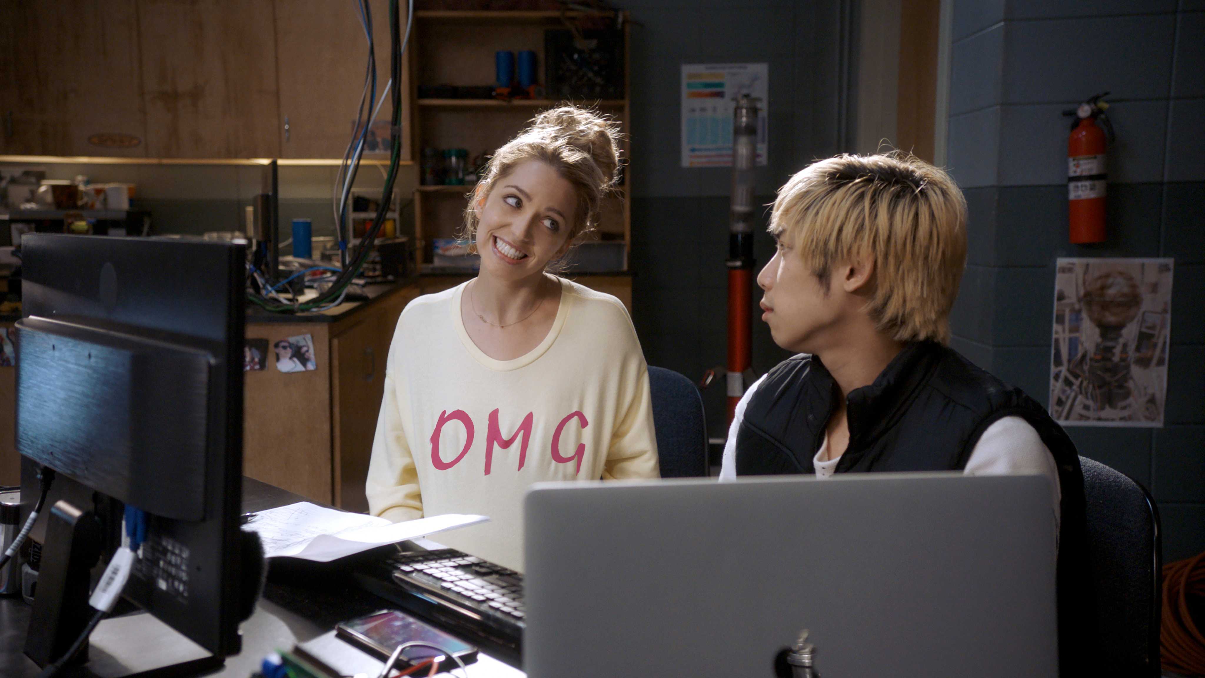 Tree (Jessica Rothe) and Ryan (Phi Vu) in Happy Death Day 2U